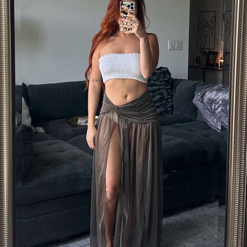 Brown Beach Maxi Skirt